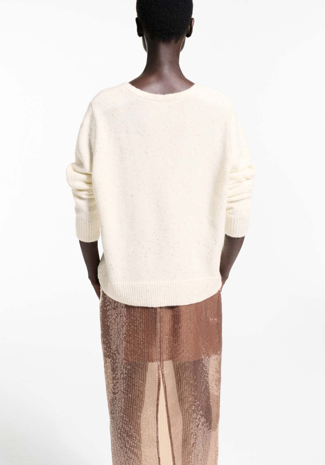 Mango V-neck sequin sweater - Gold 3 Shaws Department Stores