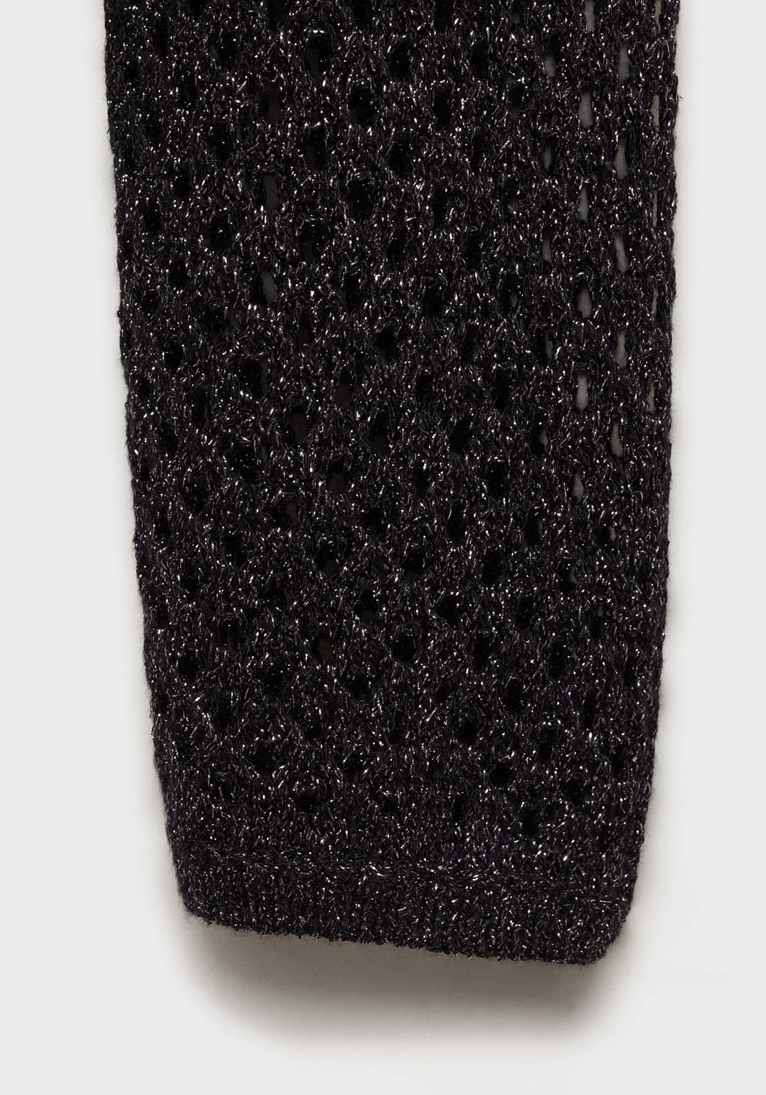 Mango Lurex openwork knitted sweater - Black 6 Shaws Department Stores