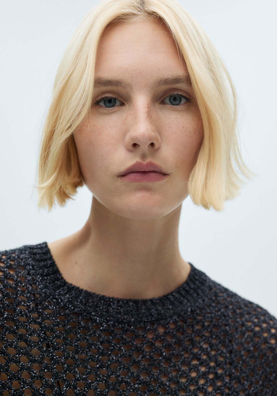 Mango Lurex openwork knitted sweater - Black 5 Shaws Department Stores