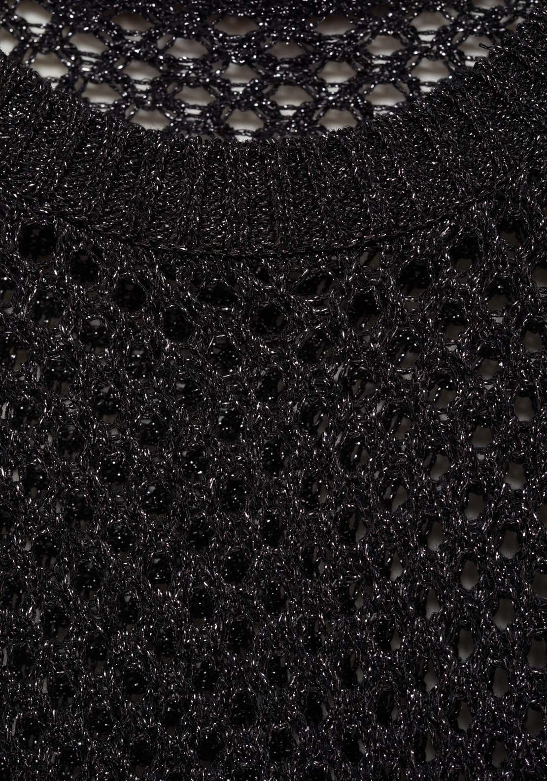Mango Lurex openwork knitted sweater - Black 7 Shaws Department Stores