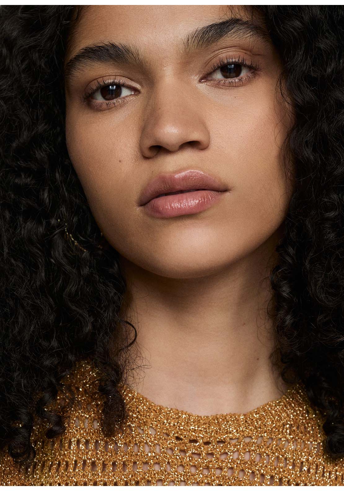 Mango Openwork knitted lurex top - Gold 4 Shaws Department Stores