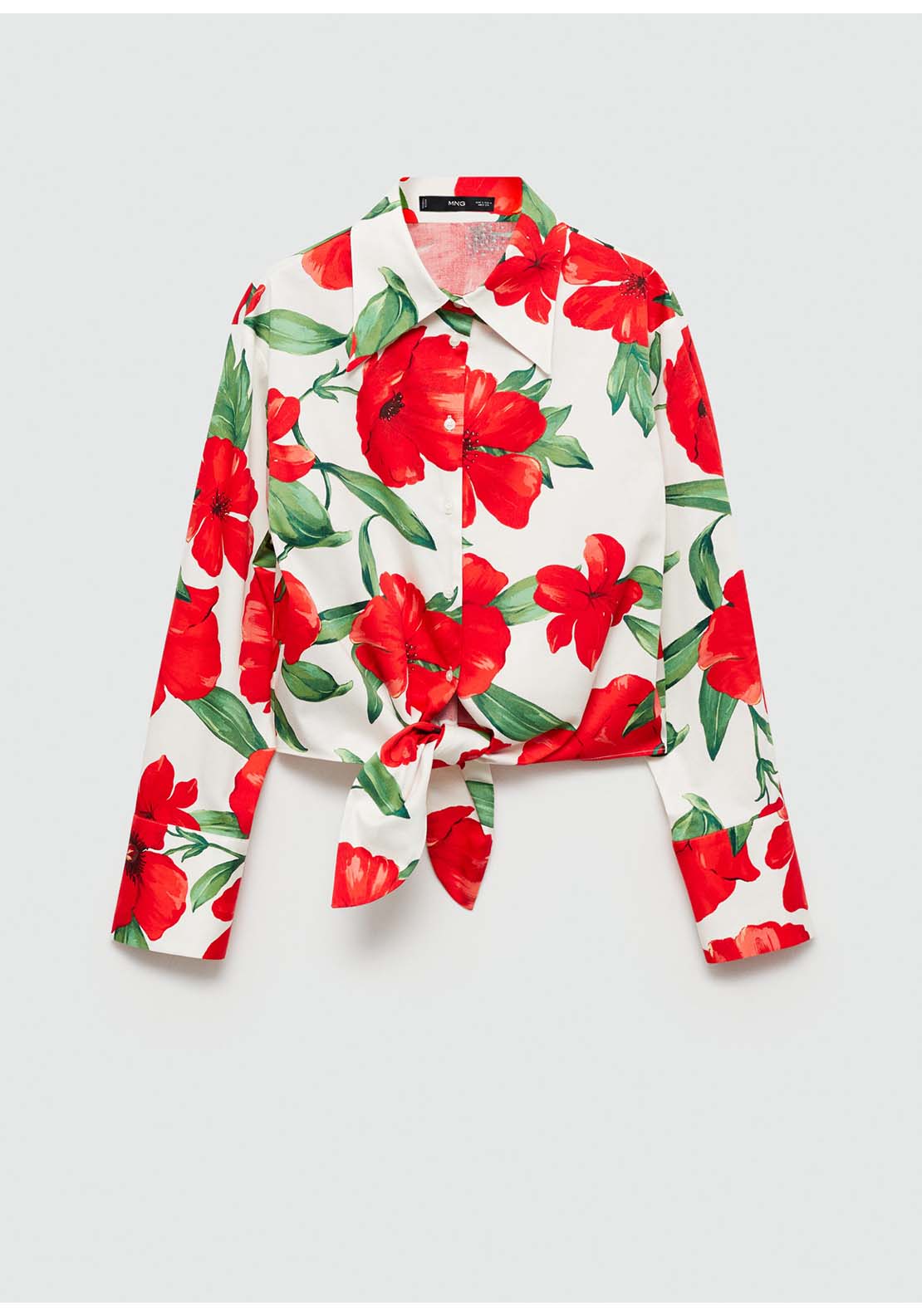 Mango Bow printed shirt - Red 9 Shaws Department Stores