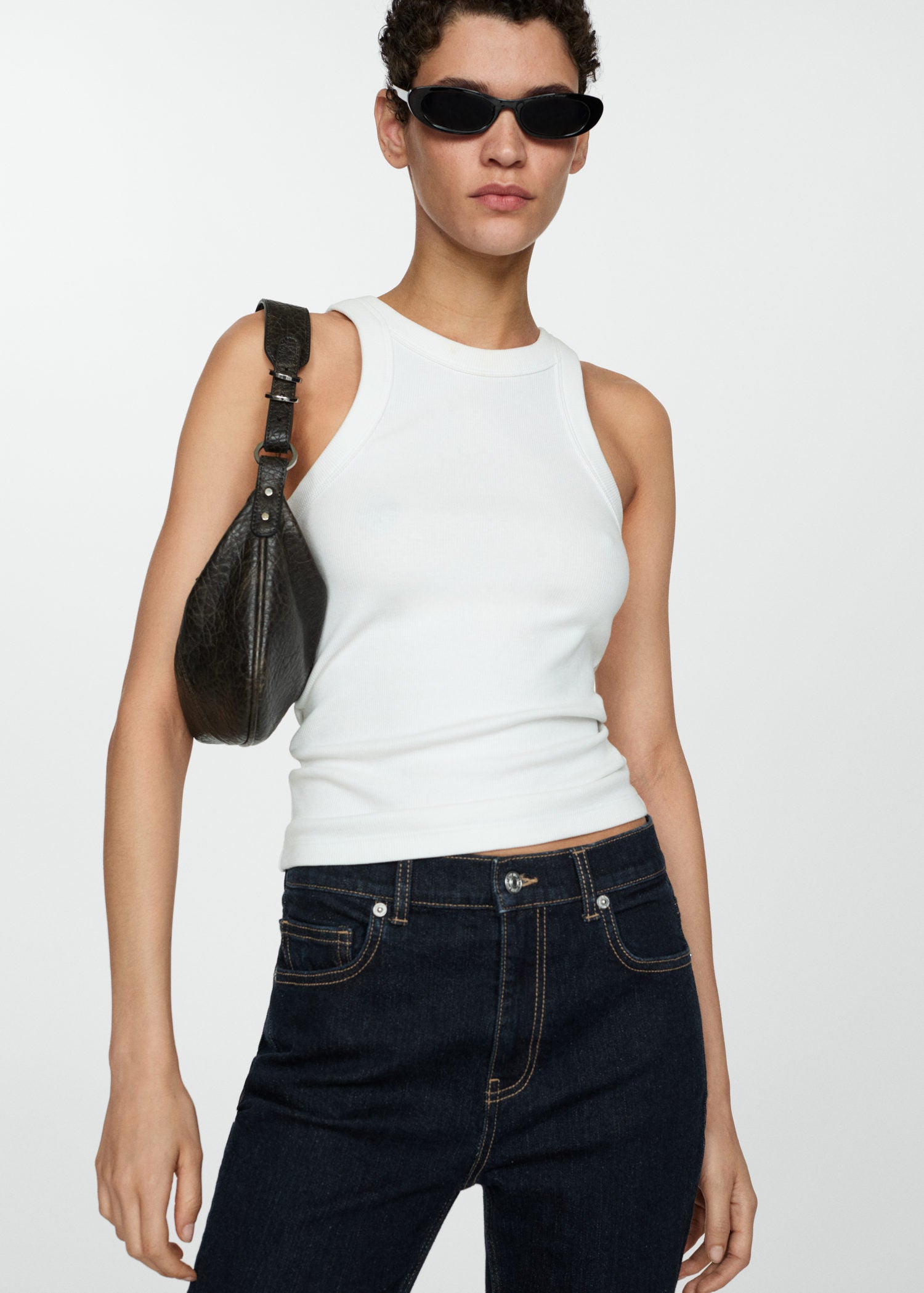 Mango Violet high-rise flared jeans - Open Blue 6 Shaws Department Stores