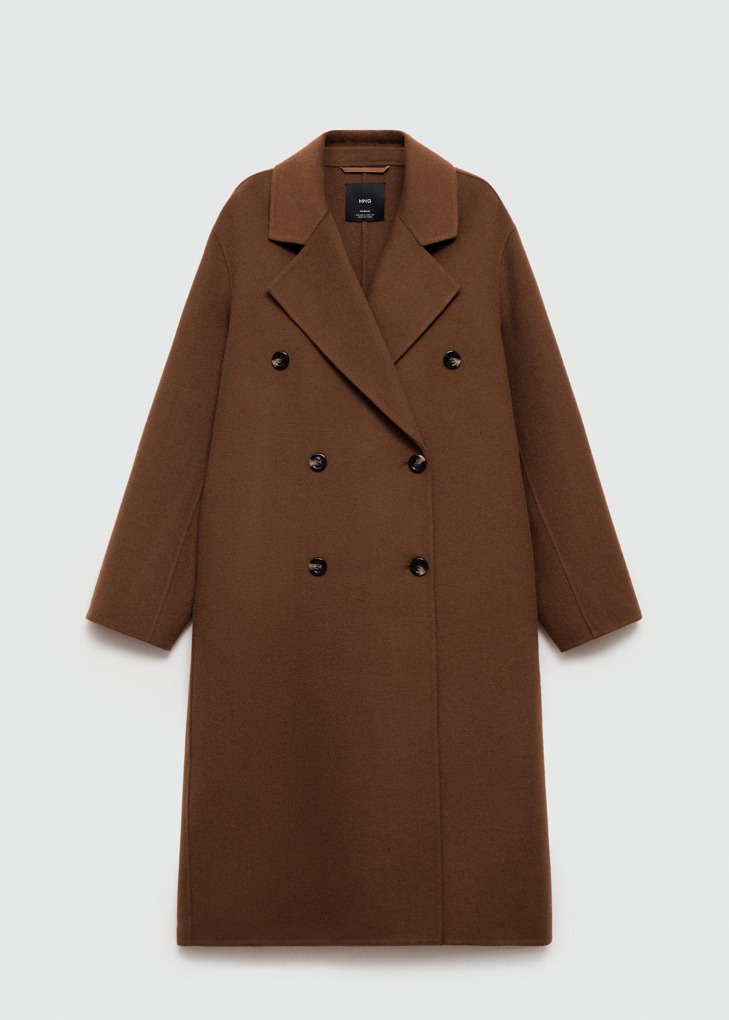 Mango Handmade oversized wool coat - Dark Brown 8 Shaws Department Stores