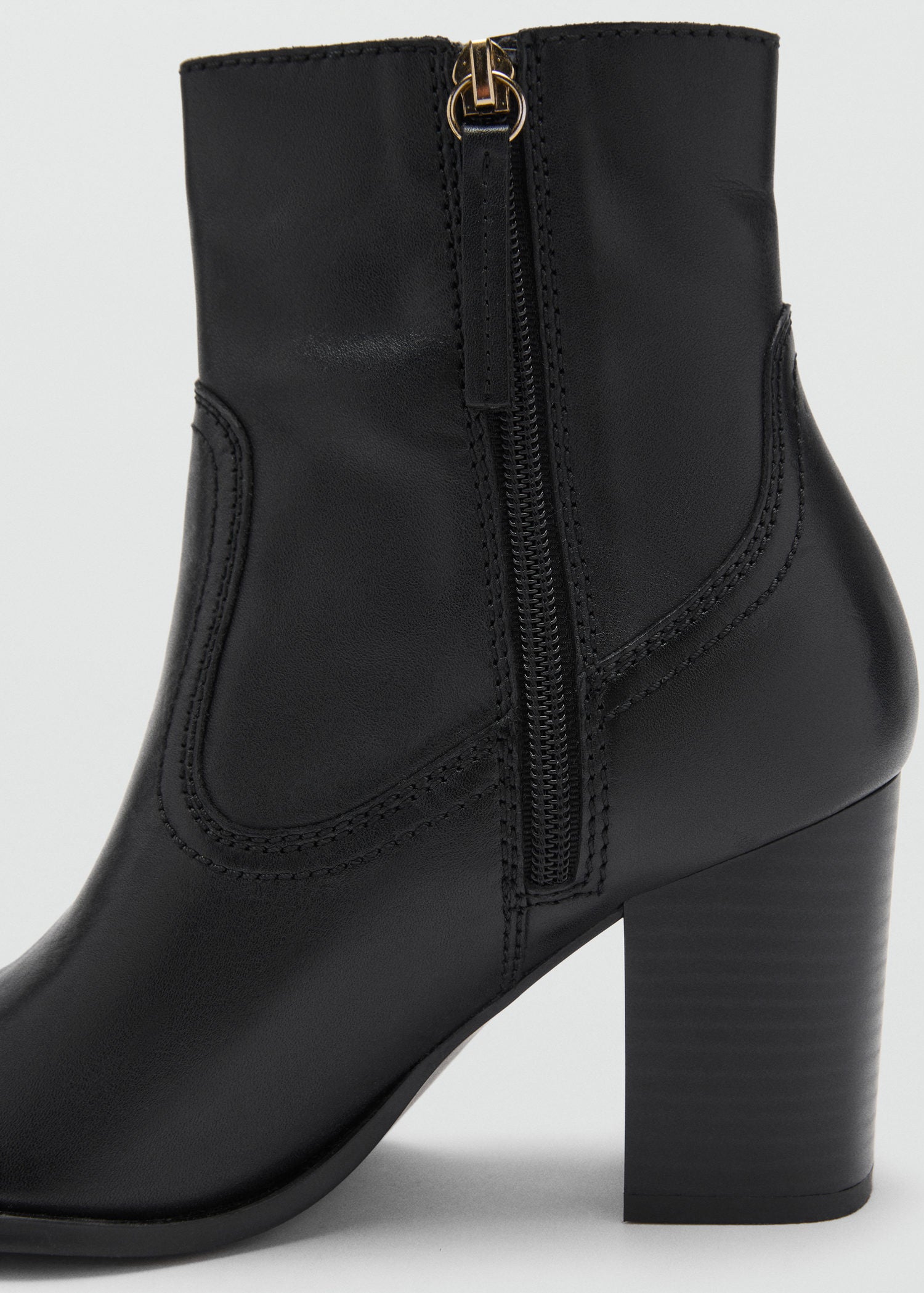 Mango Leather pointed ankle boots - Black 4 Shaws Department Stores