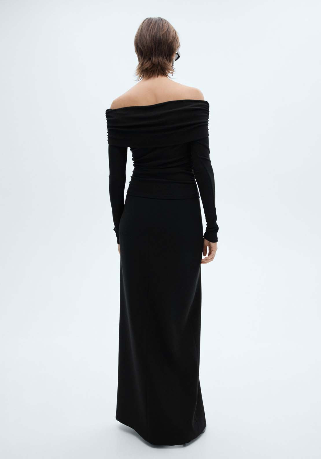 Mango Lurex off-the-shoulder top - Black 4 Shaws Department Stores