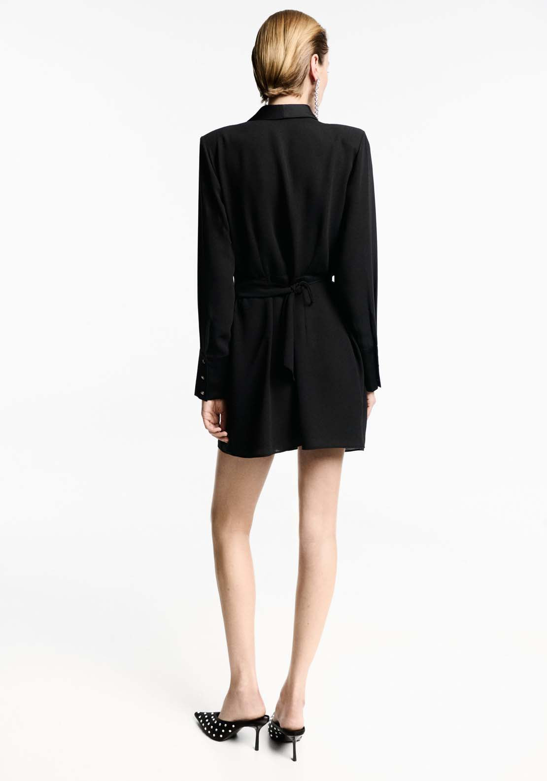 Mango Bow wrap dress - Black 5 Shaws Department Stores