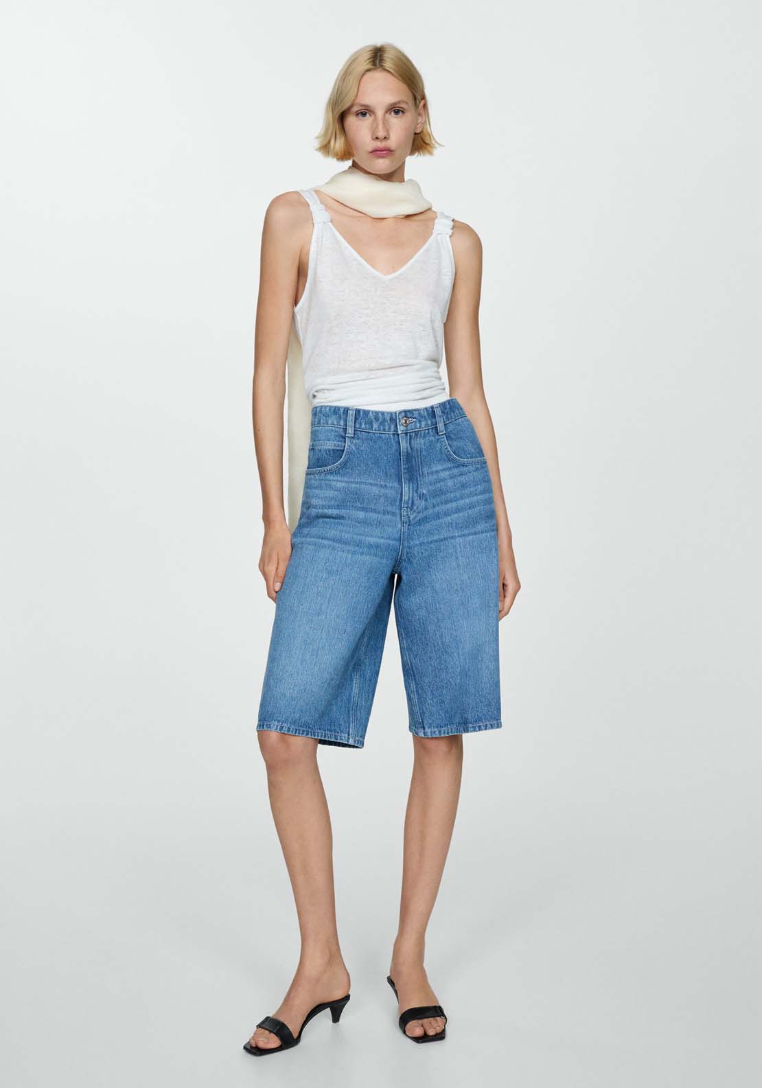 Mango Linen top with knotted straps 2 Shaws Department Stores