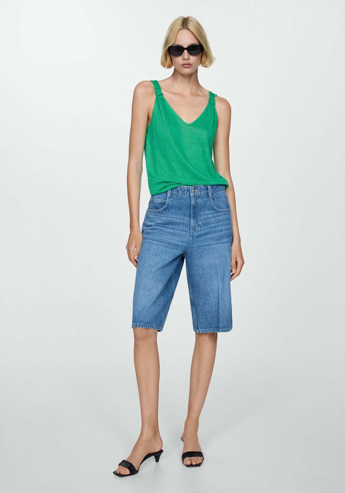 Mango Linen top with knotted straps 5 Shaws Department Stores