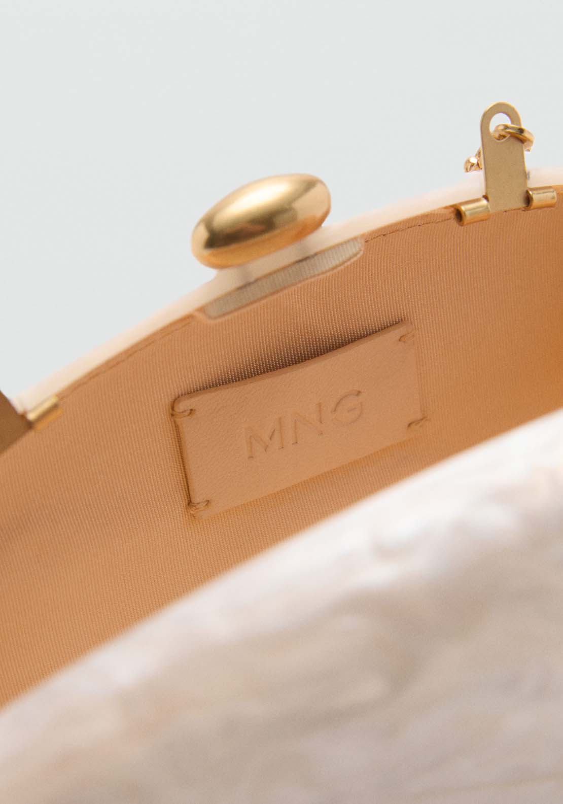 Mango Pearl-effect clutch bag 5 Shaws Department Stores