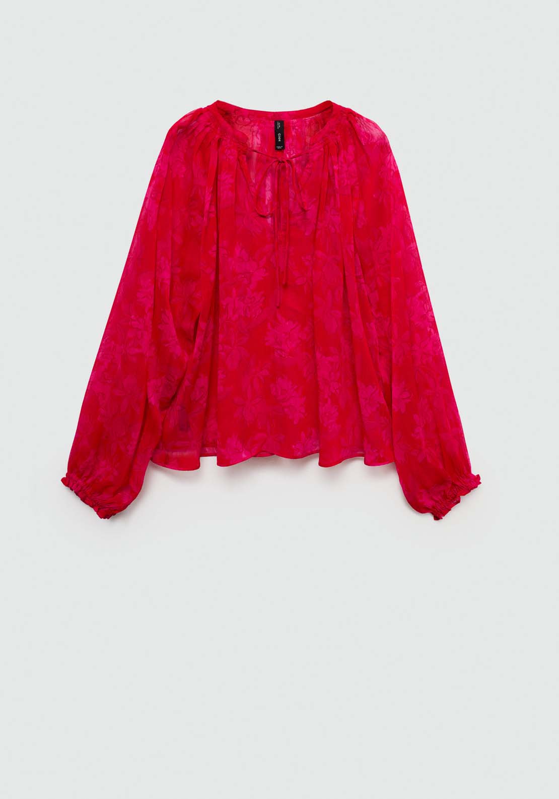 Mango Semitransparent floral print blouse - Red 7 Shaws Department Stores