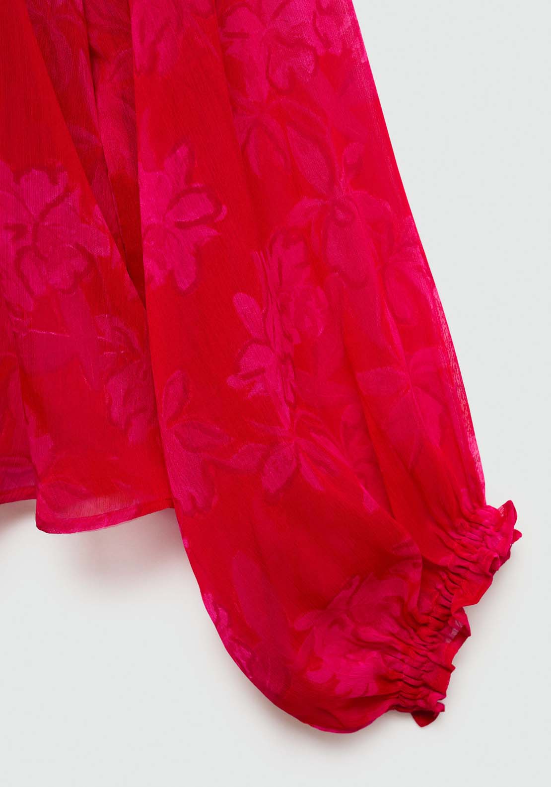 Mango Semitransparent floral print blouse - Red 6 Shaws Department Stores