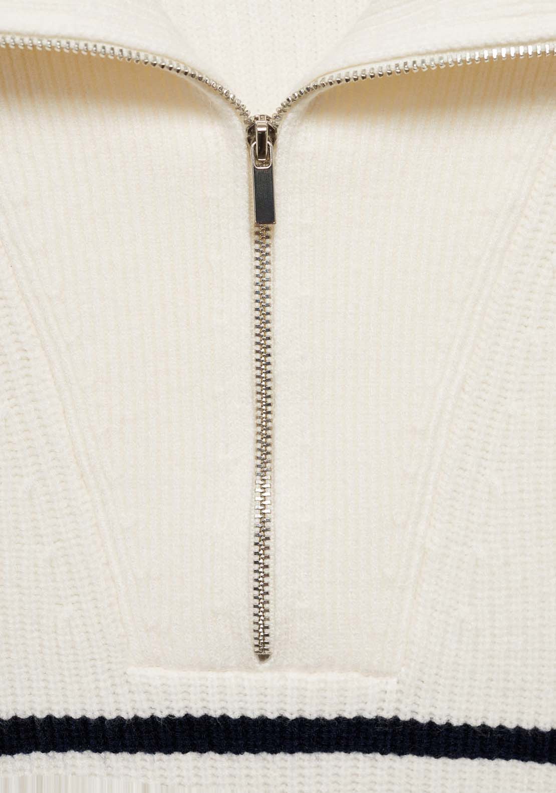 Mango Striped sweater with zip - Navy 7 Shaws Department Stores