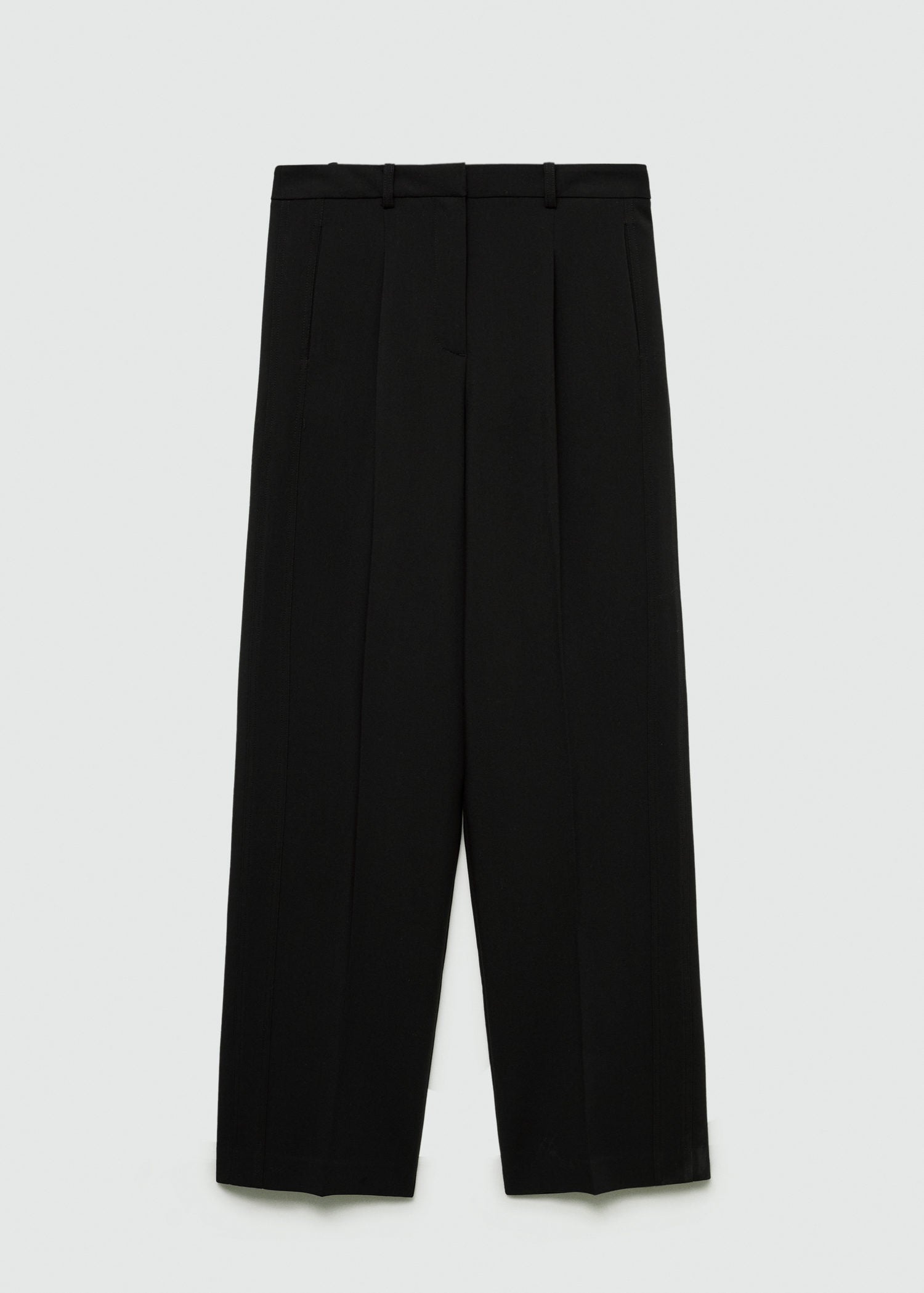 Mango Pleated straight trousers - Black 7 Shaws Department Stores