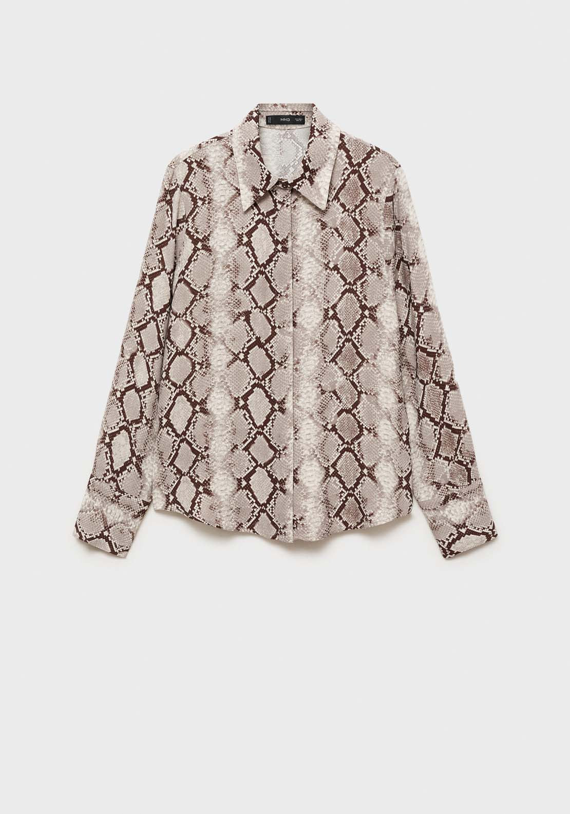 Mango Snake print shirt - Brown 11 Shaws Department Stores