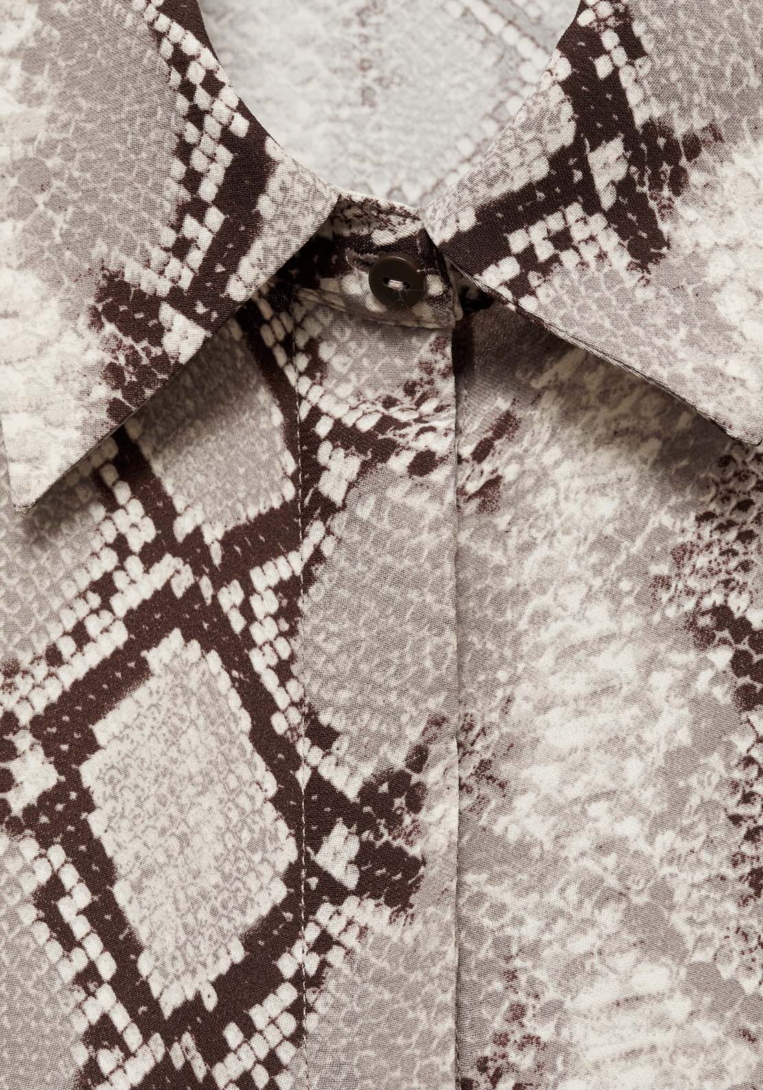 Mango Snake print shirt - Brown 10 Shaws Department Stores