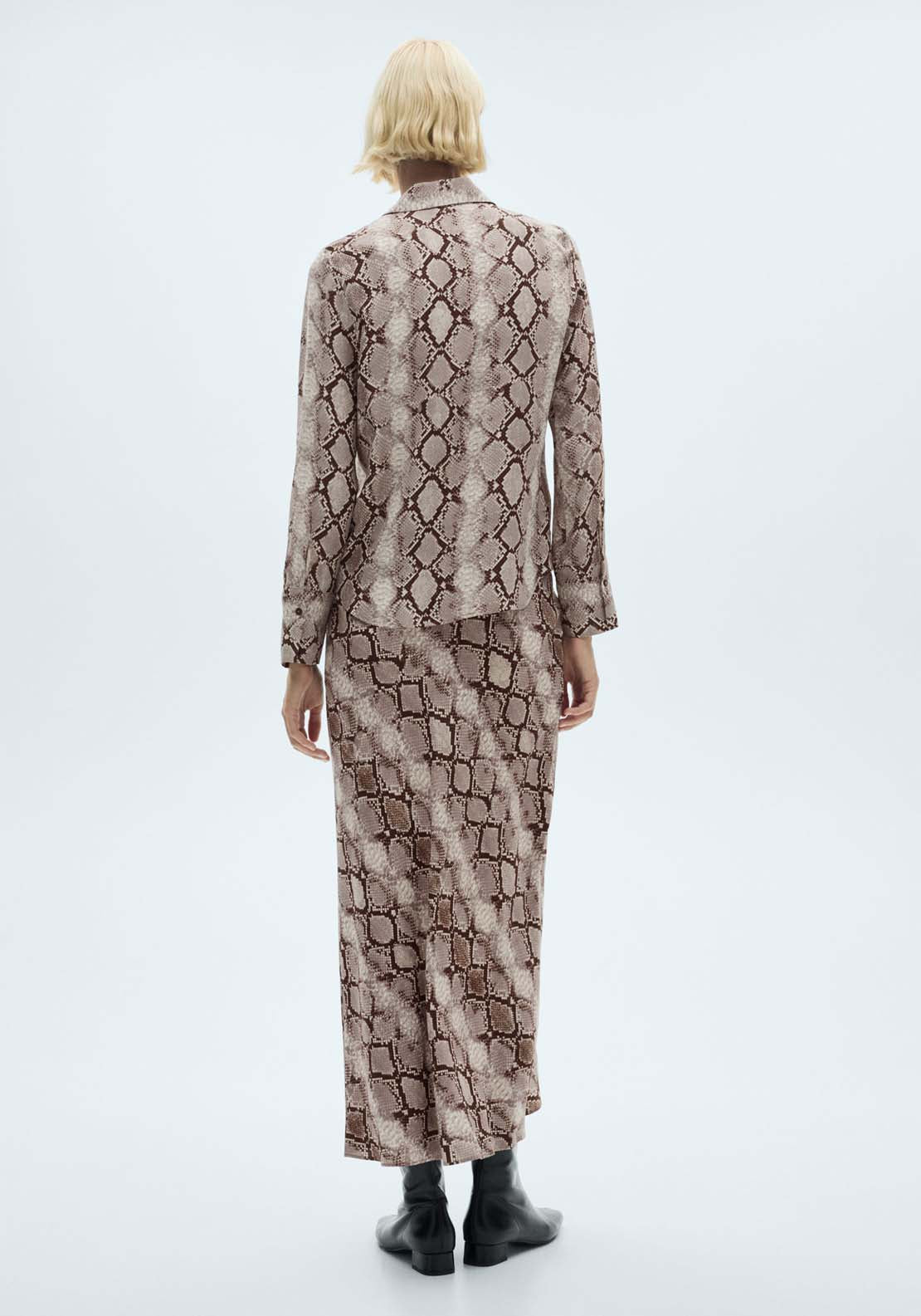 Mango Snake print shirt - Brown 7 Shaws Department Stores