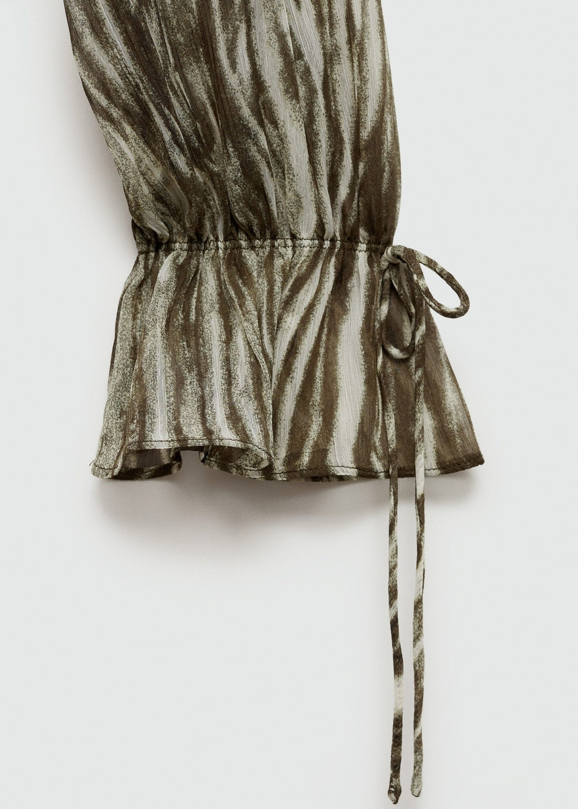 Mango Short ruffle printed dress - Green 6 Shaws Department Stores