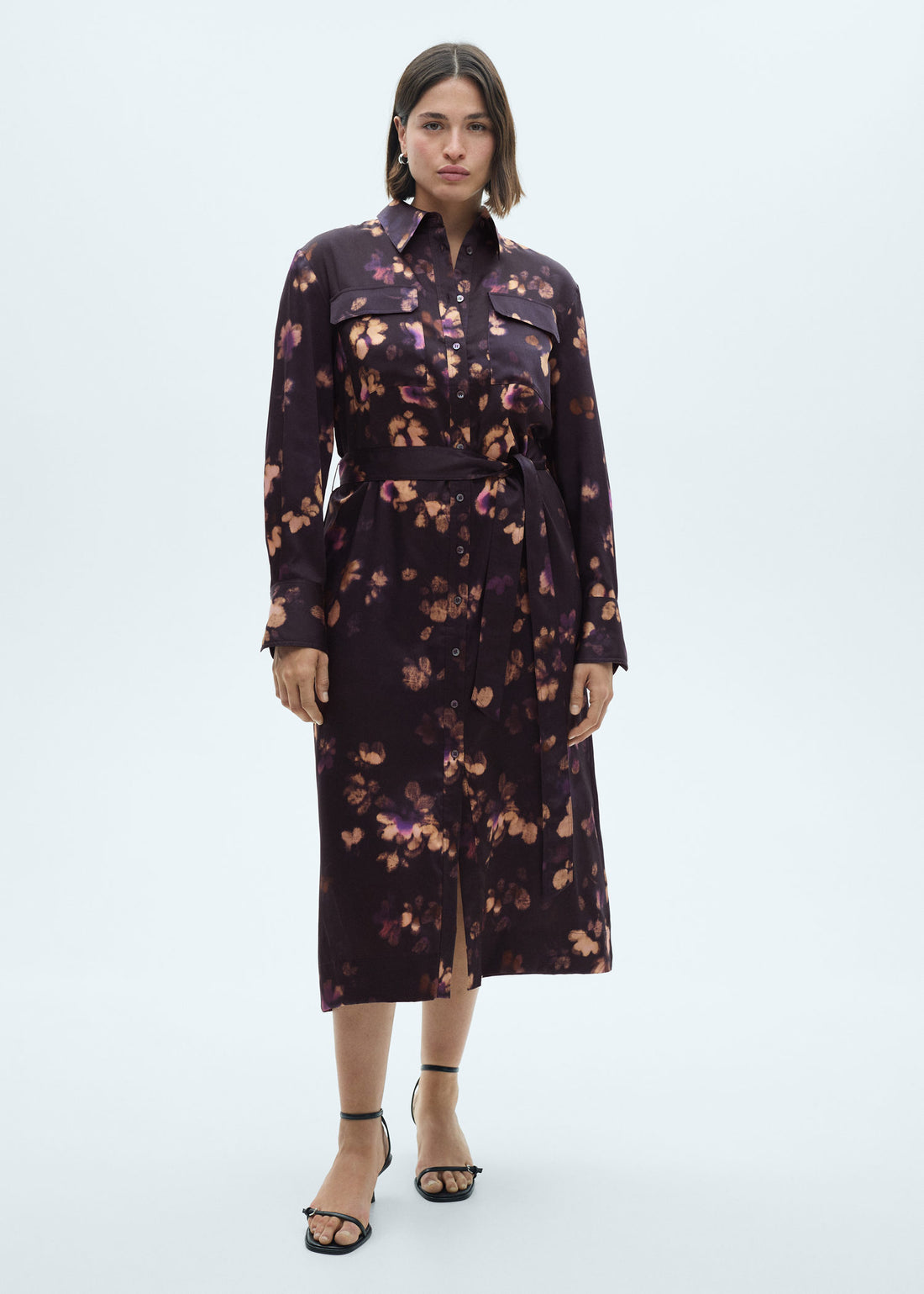 Printed Shirt Mango Shirtdress Mango Shirt Dress Purple