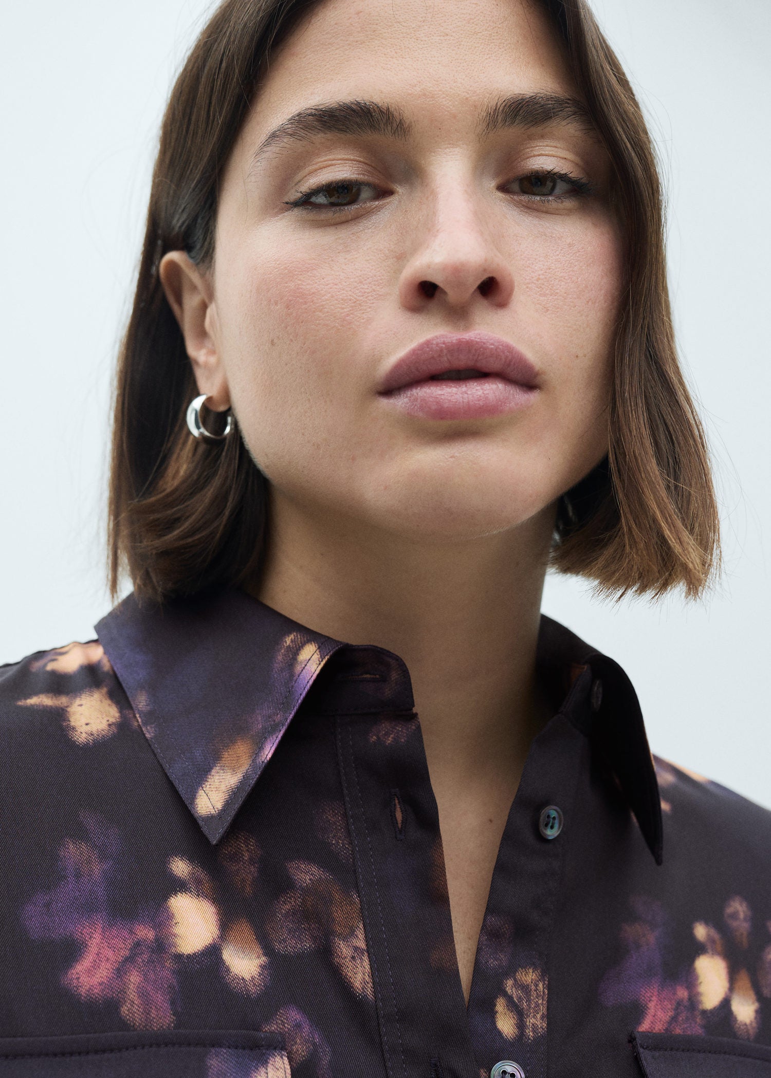 Mango Printed shirt dress - Medium Purple 3 Shaws Department Stores