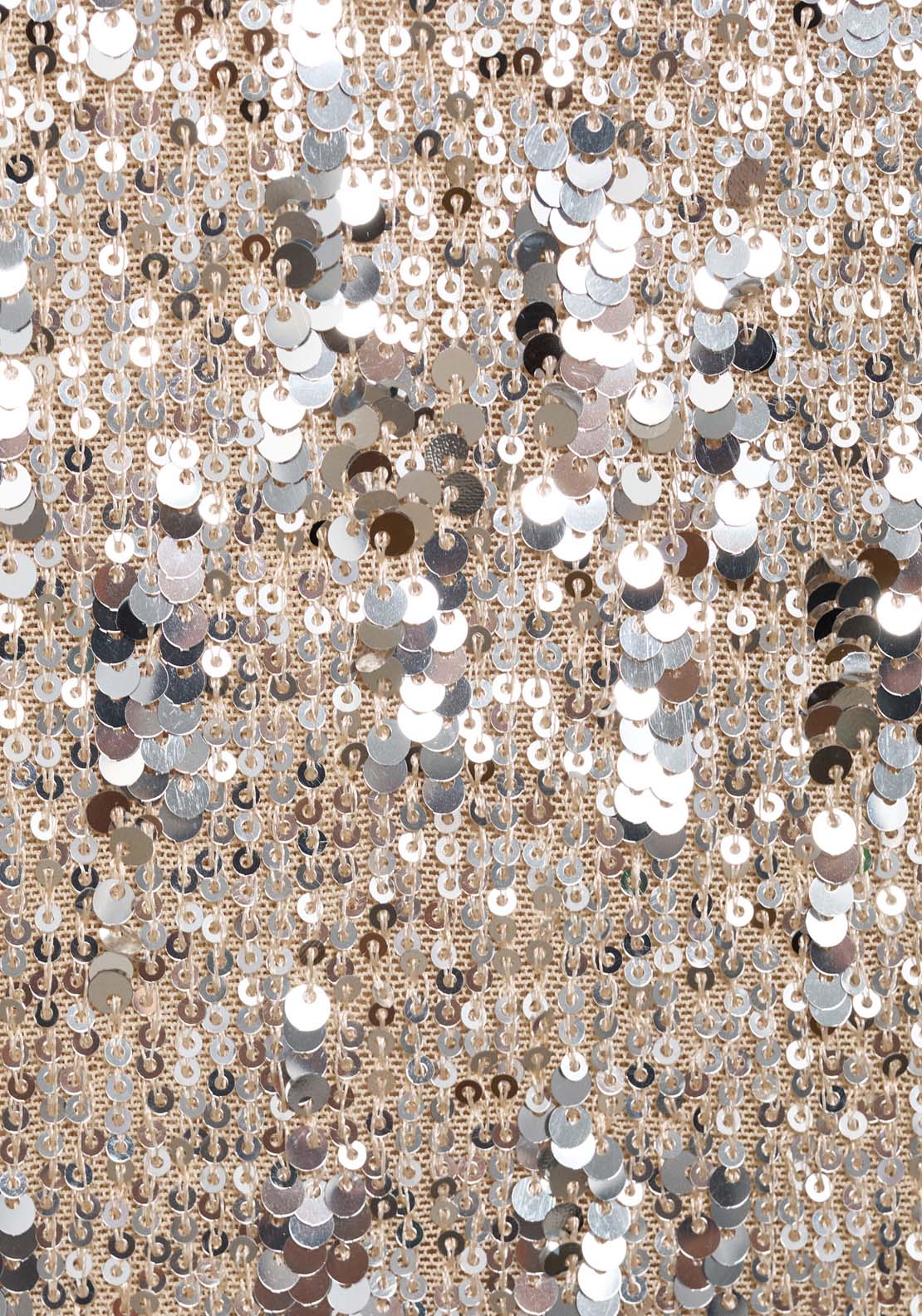 Mango Sequin shoulder pads dress - Silver 7 Shaws Department Stores