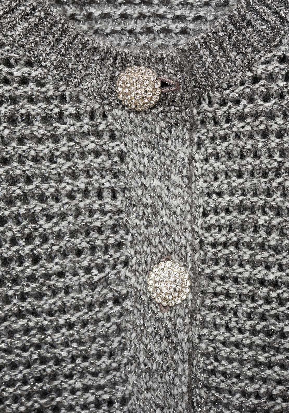 Mango Long sleeve short buttoned cardigan - Silver 5 Shaws Department Stores