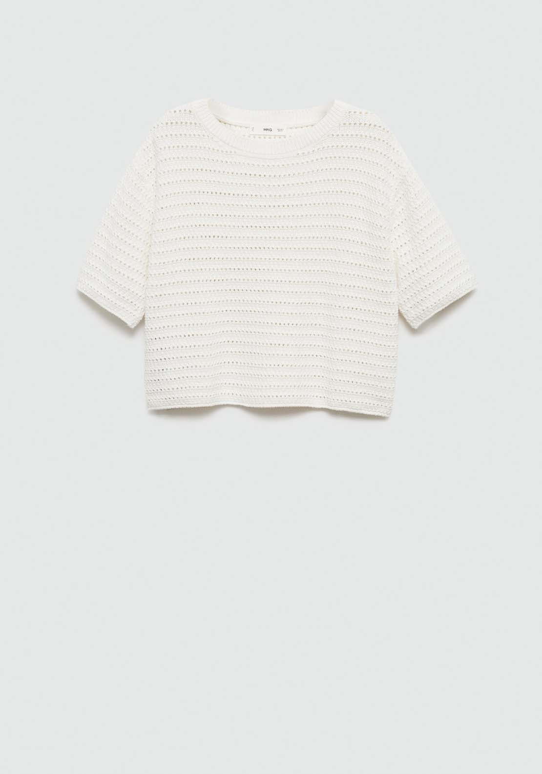 Mango Knitted sweater with openwork details 6 Shaws Department Stores