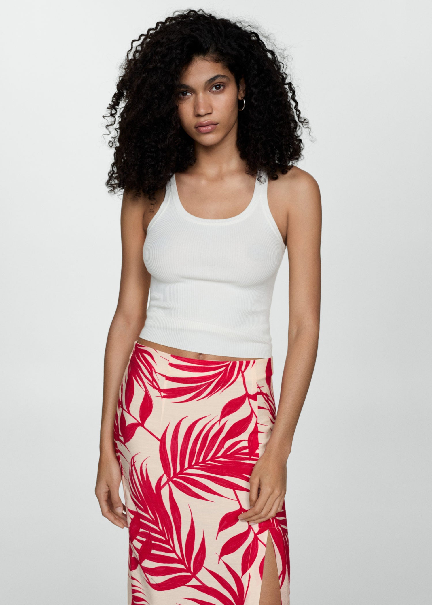Mango Printed skirt with slit 3 Shaws Department Stores