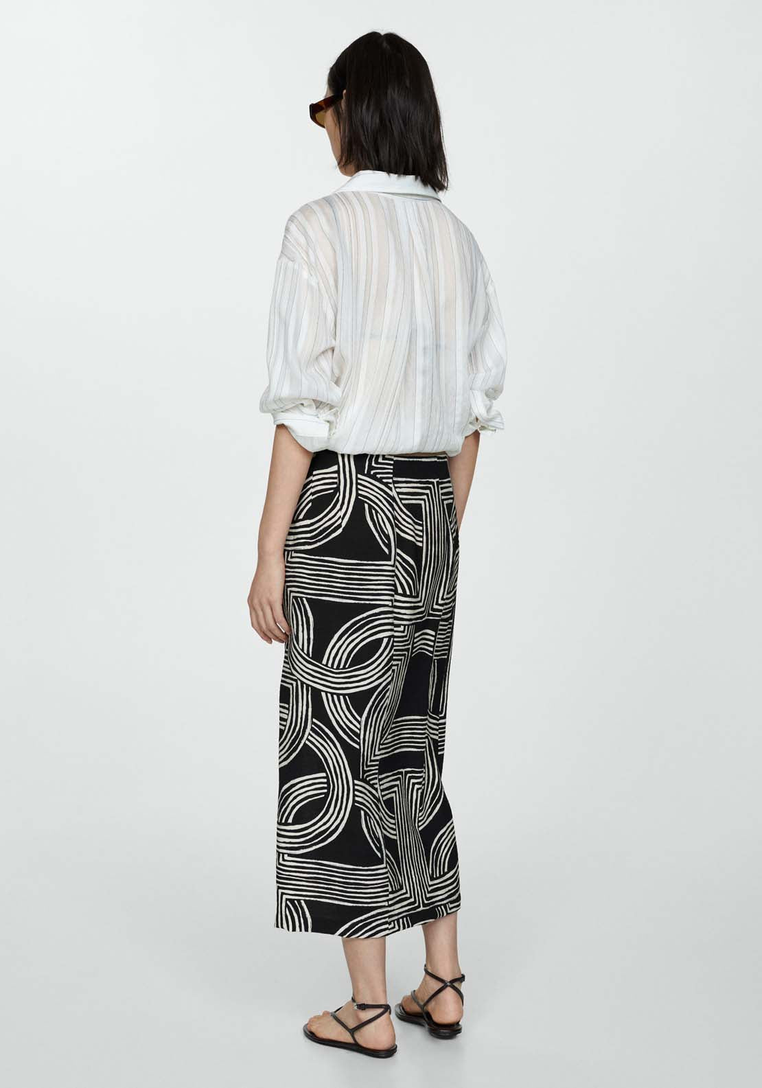 Mango Printed skirt with slit 3 Shaws Department Stores