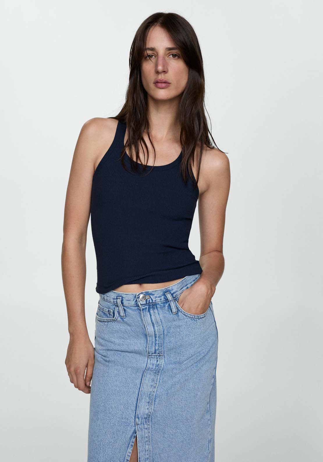 Mango Slit denim skirt 4 Shaws Department Stores