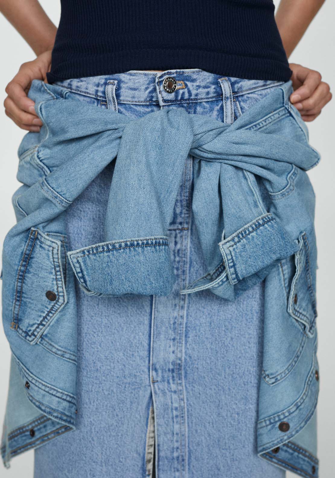 Mango Slit denim skirt 6 Shaws Department Stores