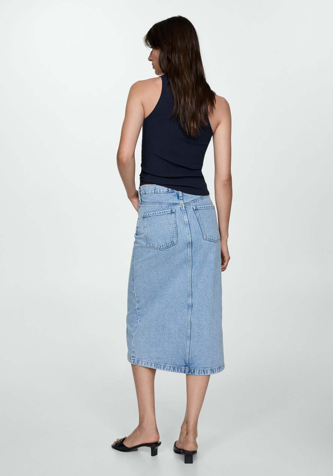 Mango Slit denim skirt 3 Shaws Department Stores