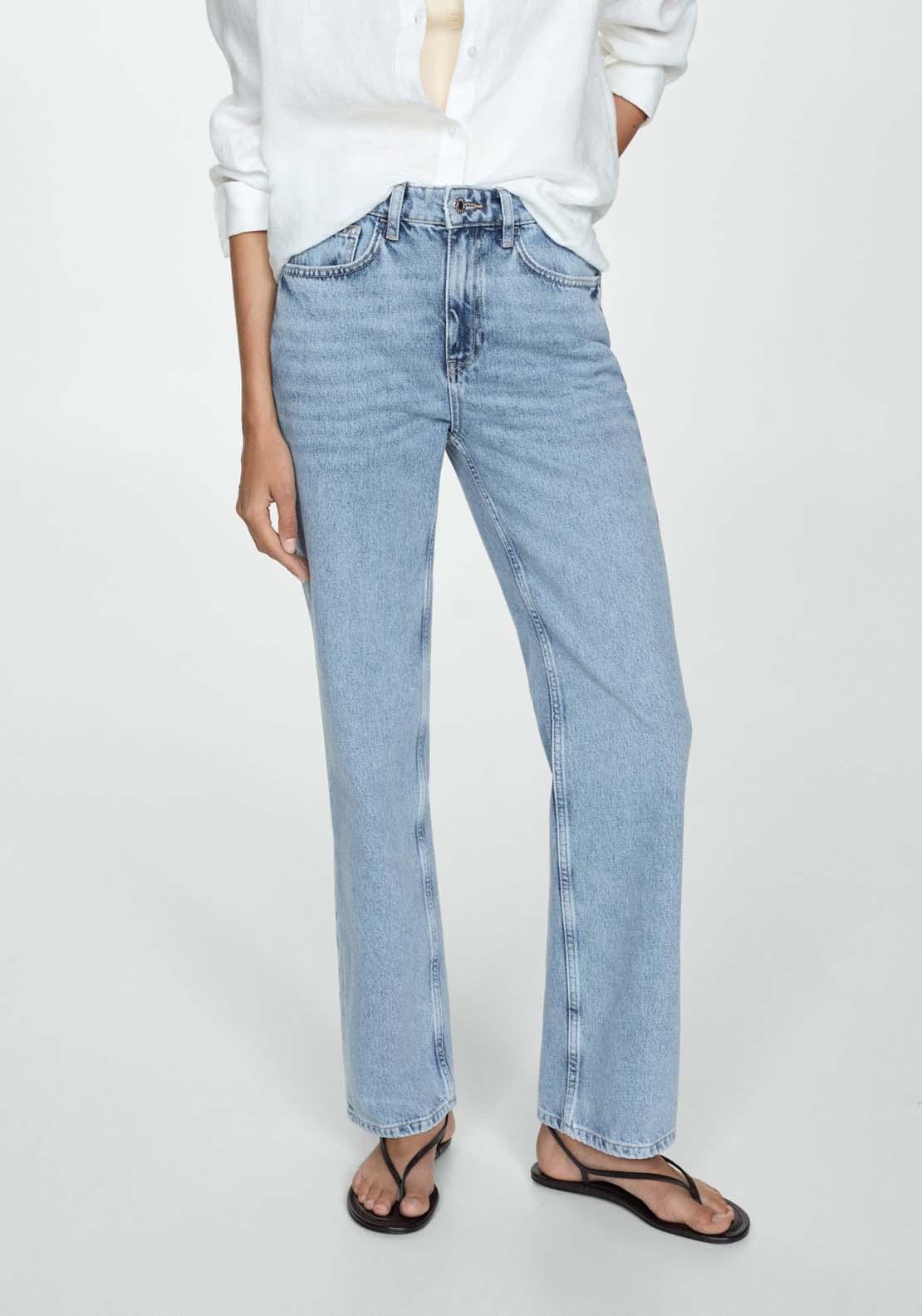 Mango Matilda medium-rise straight-fit jeans - Open Blue 1 Shaws Department Stores