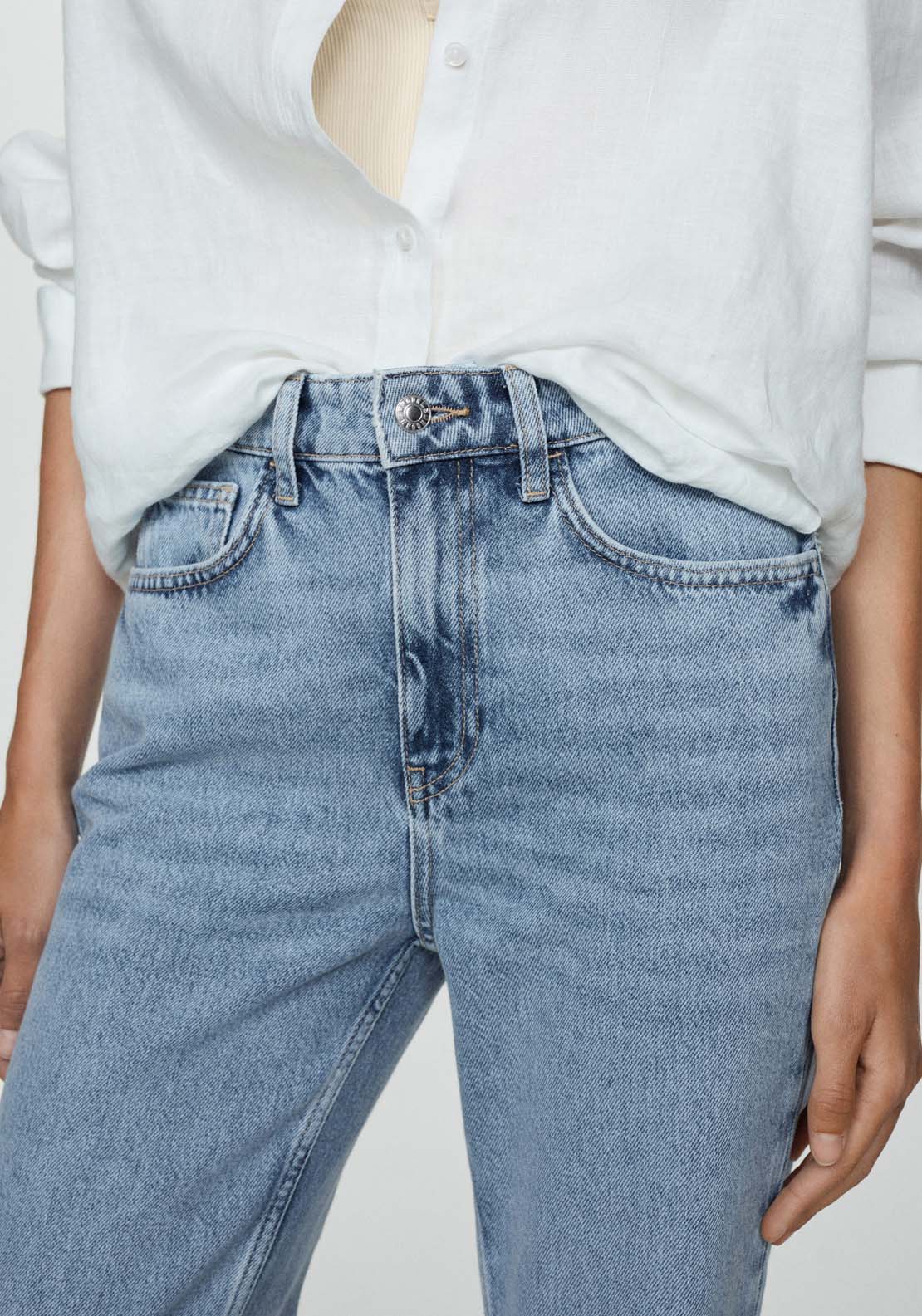 Mango Matilda medium-rise straight-fit jeans - Open Blue 4 Shaws Department Stores