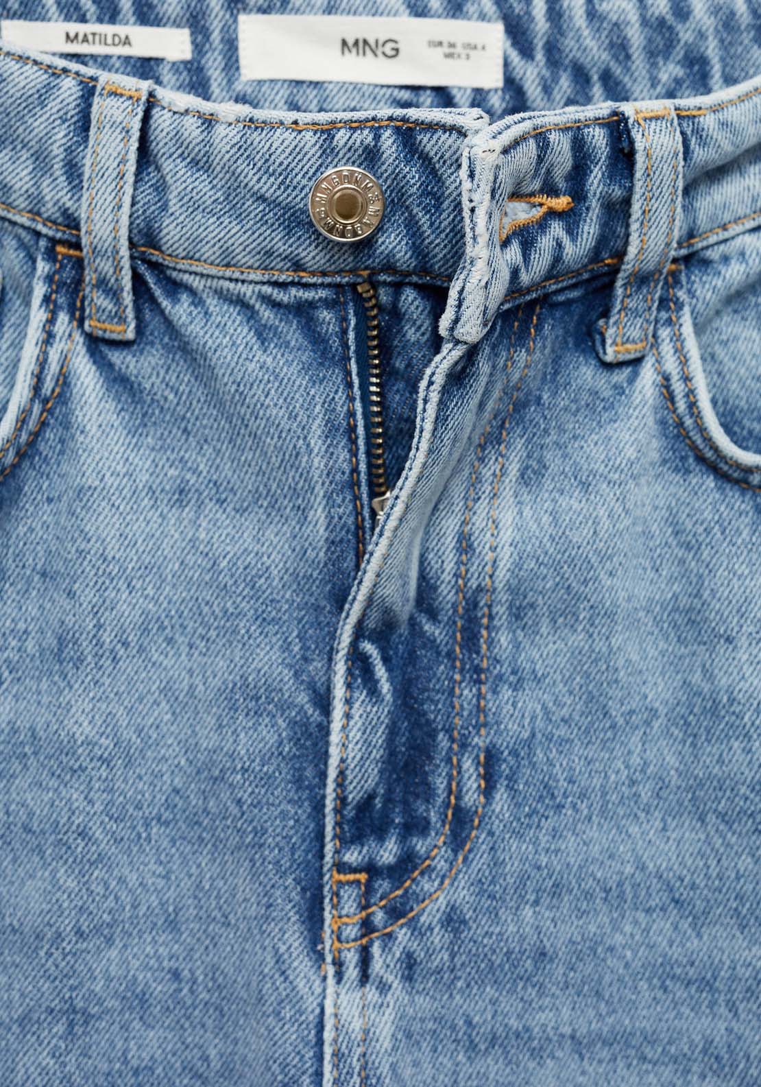 Mango Matilda medium-rise straight-fit jeans - Open Blue 7 Shaws Department Stores
