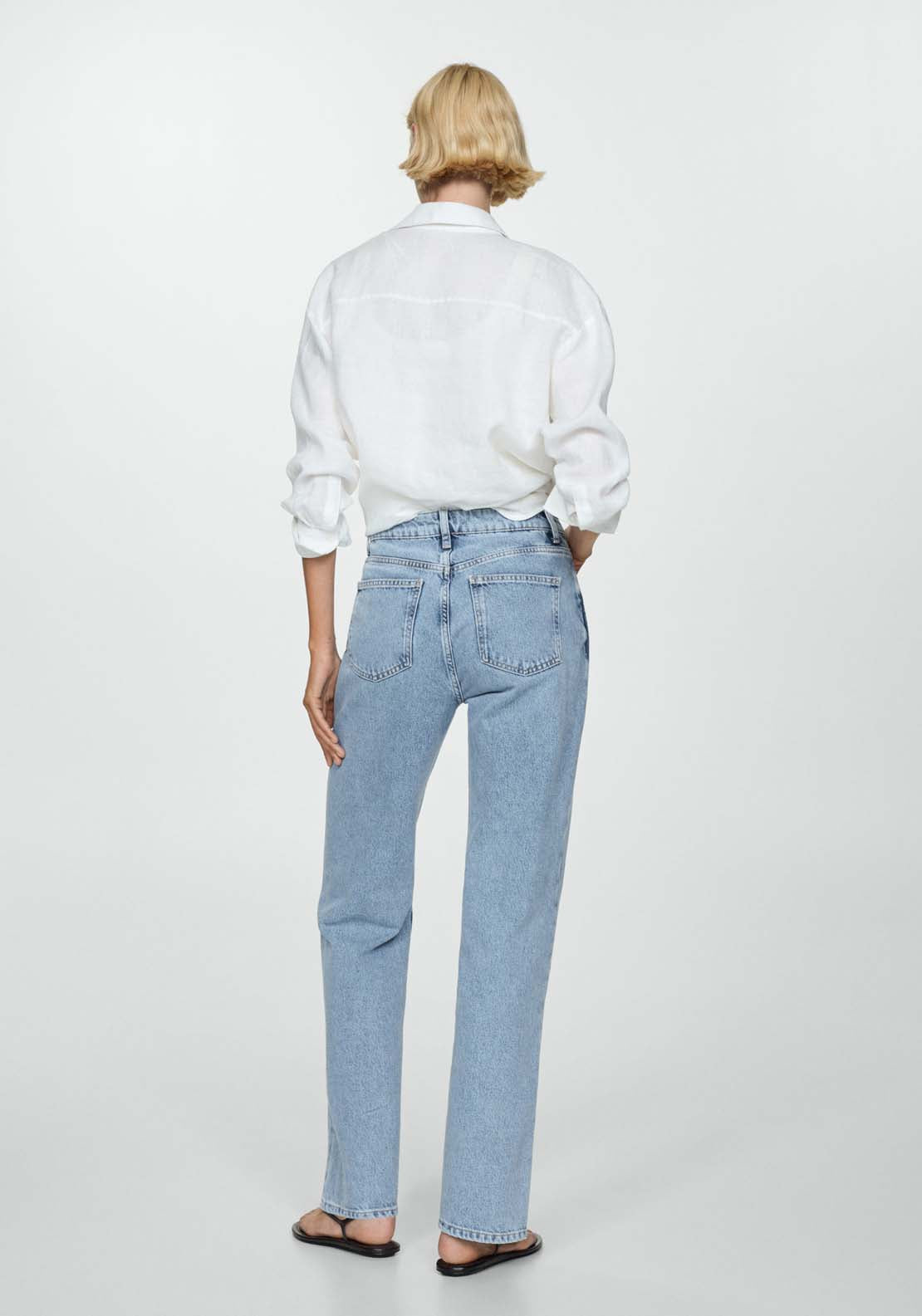Mango Matilda medium-rise straight-fit jeans - Open Blue 3 Shaws Department Stores