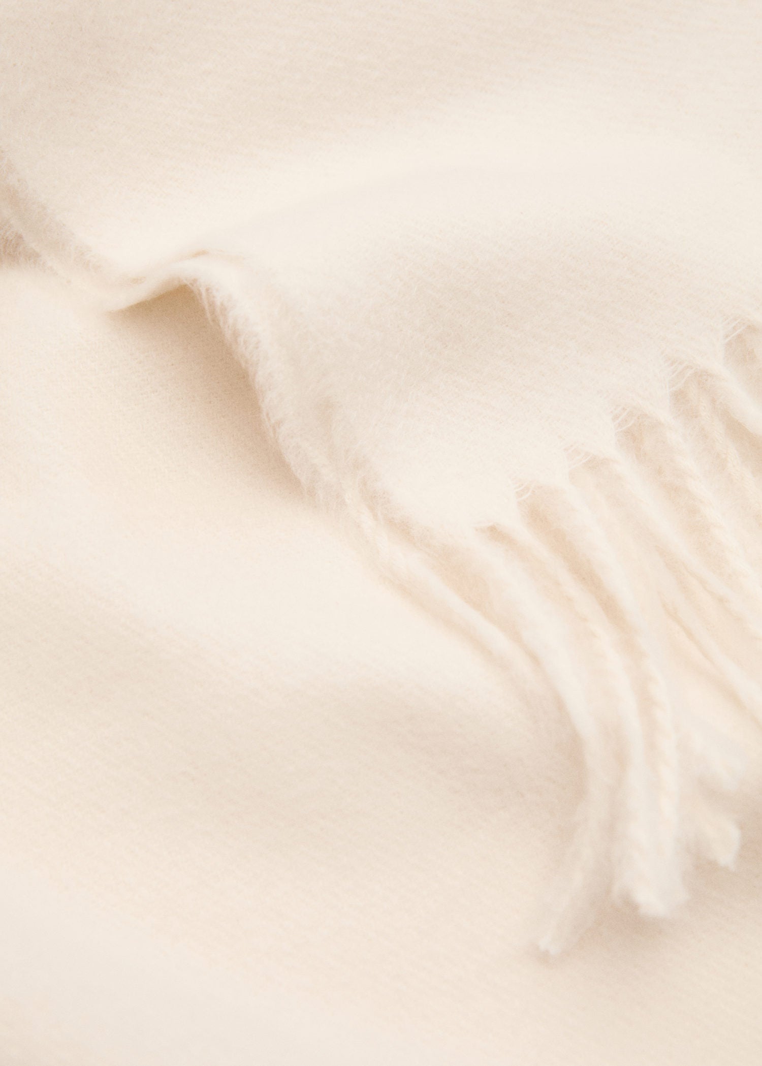 Mango Fringed edge scarf - Light Beige 2 Shaws Department Stores