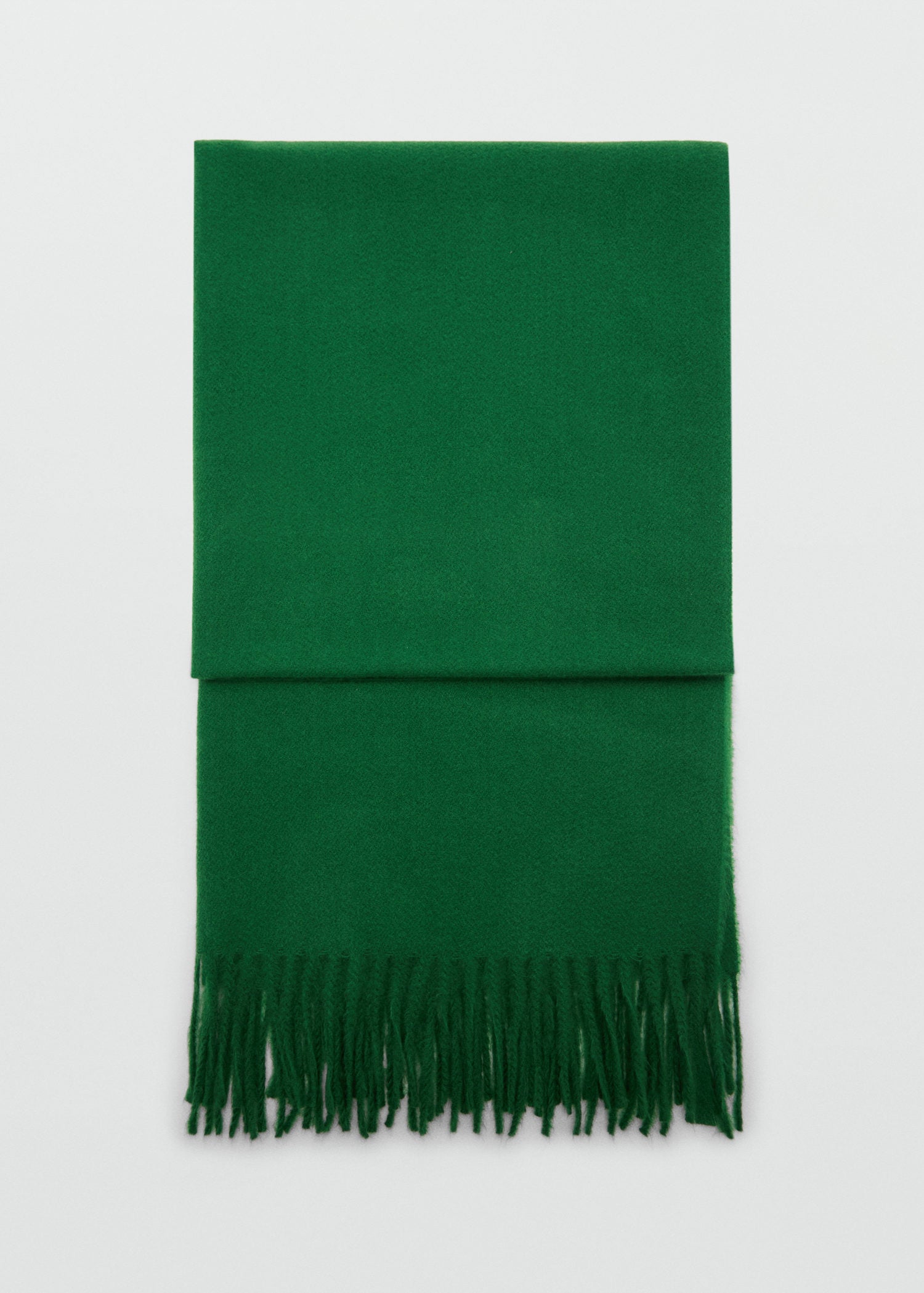 Mango Fringed edge scarf - Green 1 Shaws Department Stores