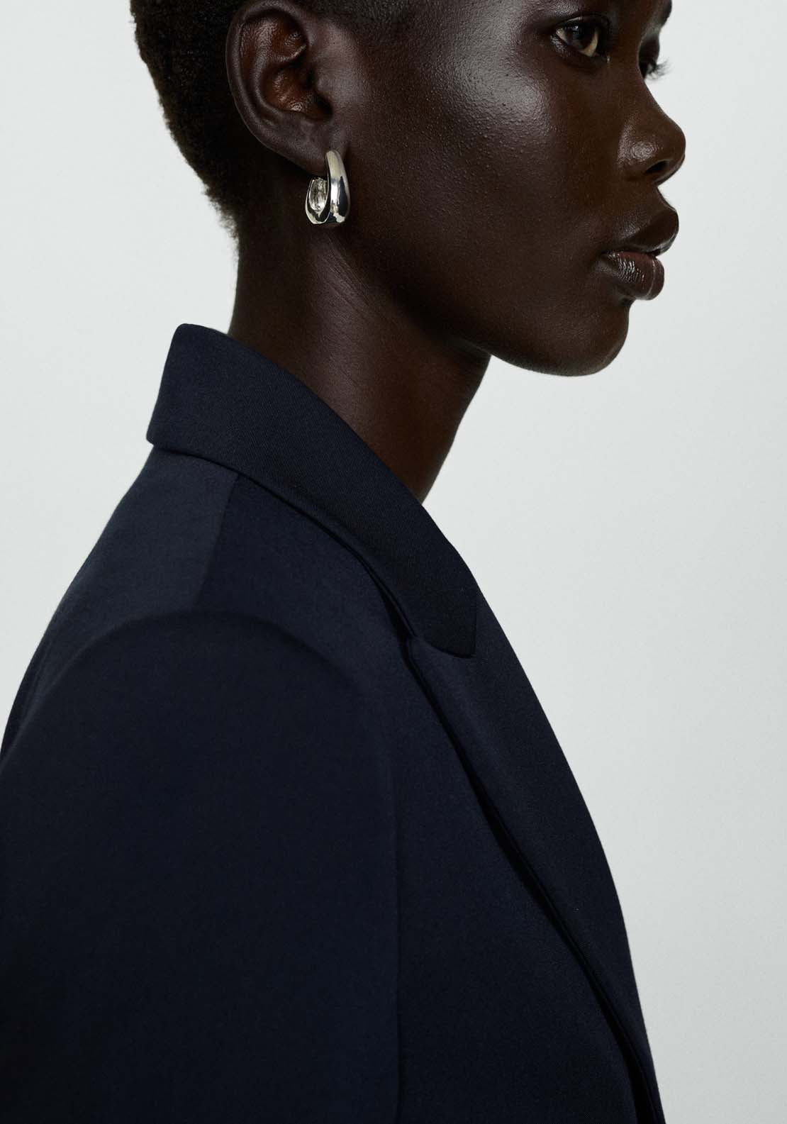 Mango Fitted suit jacket - Navy 5 Shaws Department Stores