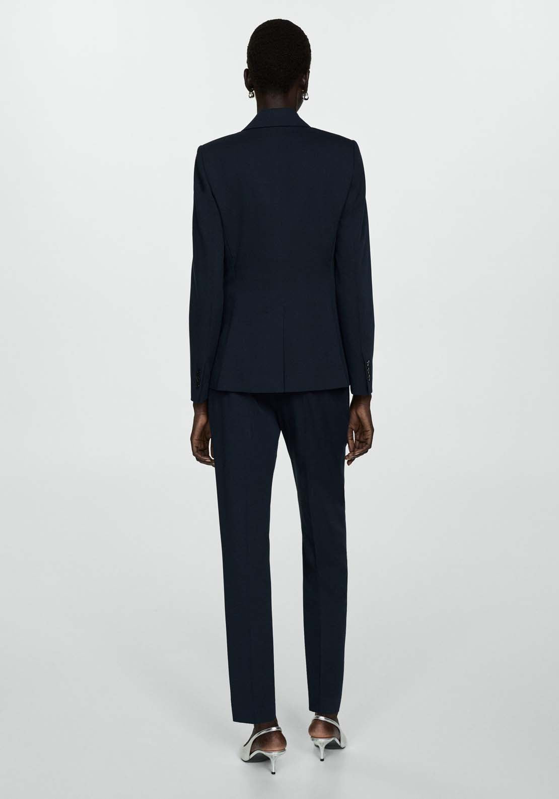 Mango Fitted suit jacket - Navy 3 Shaws Department Stores