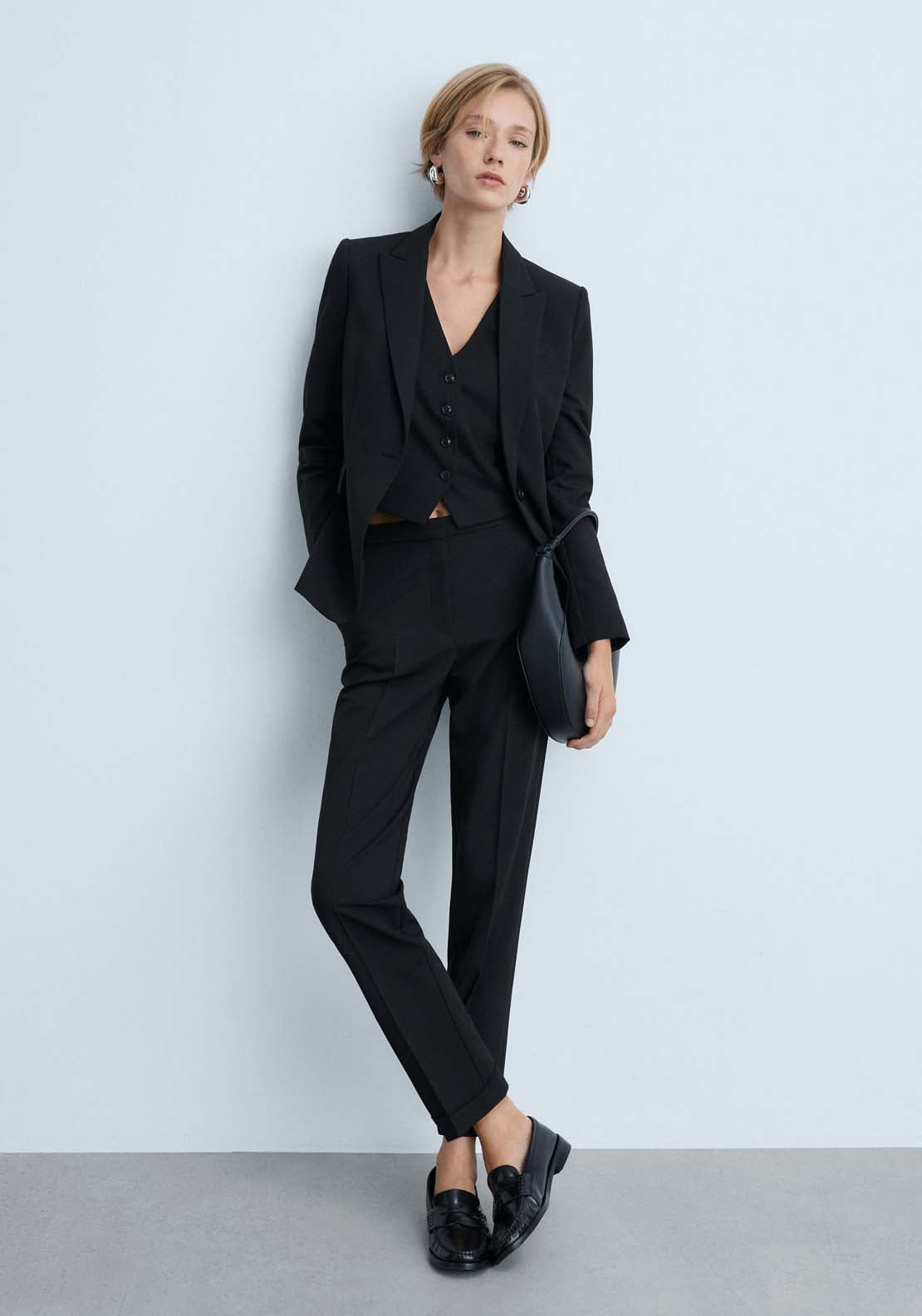 Mango Fitted suit jacket - Black 1 Shaws Department Stores