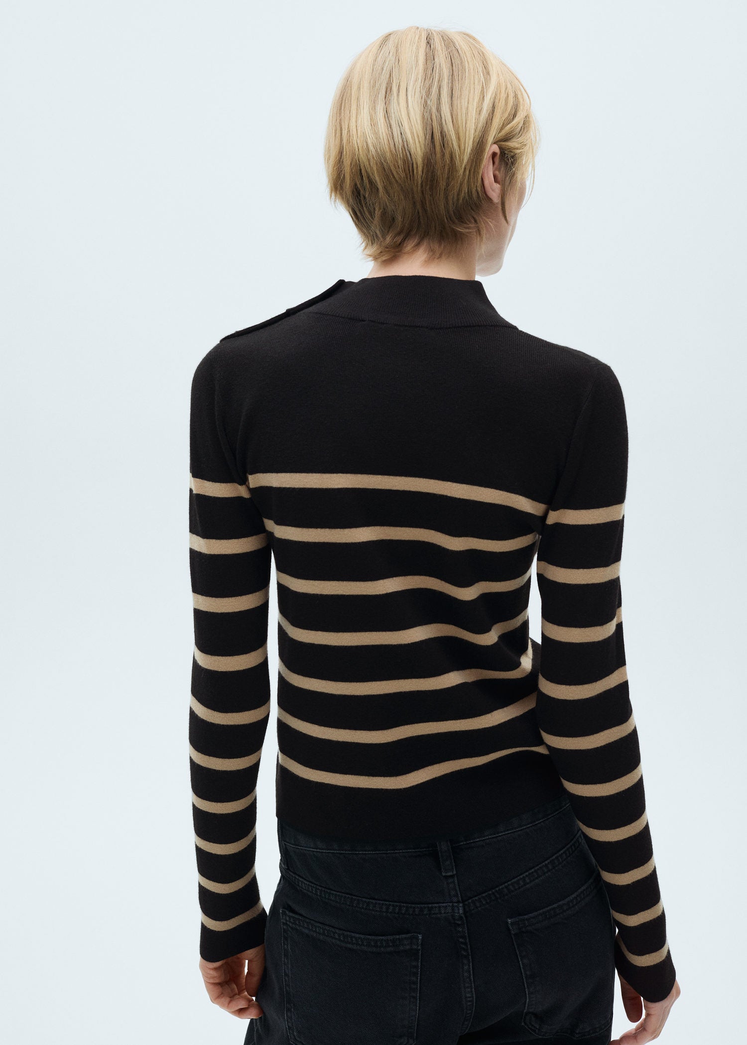 Mango Sweater with shoulder buttons - Medium Brown 2 Shaws Department Stores