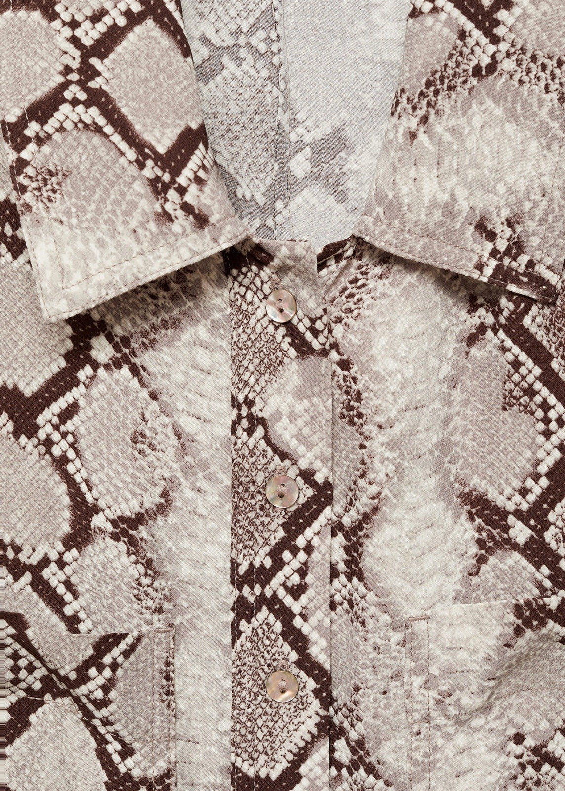 Mango Snake print shirt dress - Brown 9 Shaws Department Stores