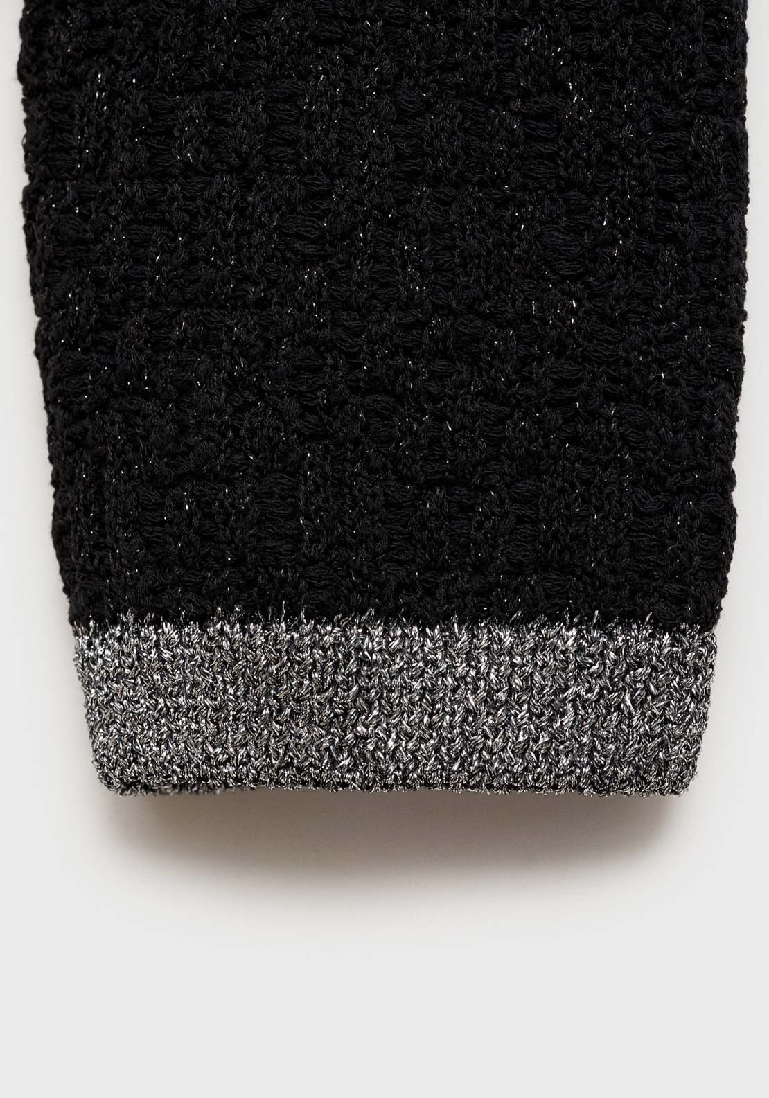 Mango Knitted jacket with lurex detail - Black 6 Shaws Department Stores