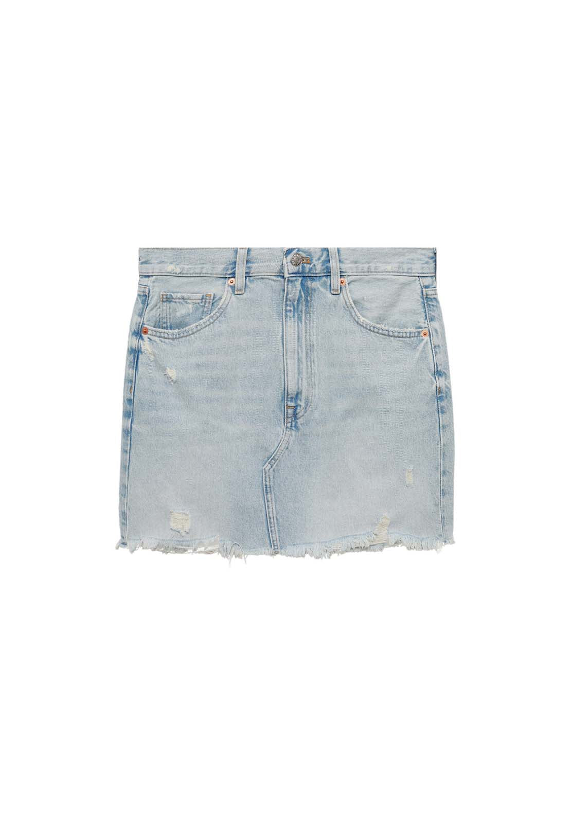 Mango Denim miniskirt with frayed hem 7 Shaws Department Stores