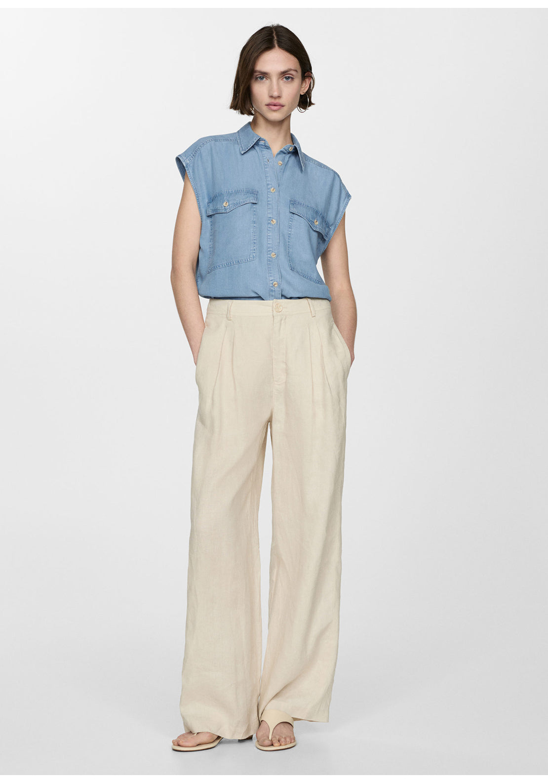 Mango Lyocell sleeveless shirt 2 Shaws Department Stores