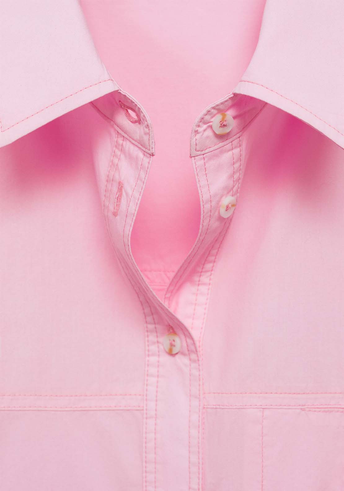 Mango Cotton shirt with decorative button 5 Shaws Department Stores