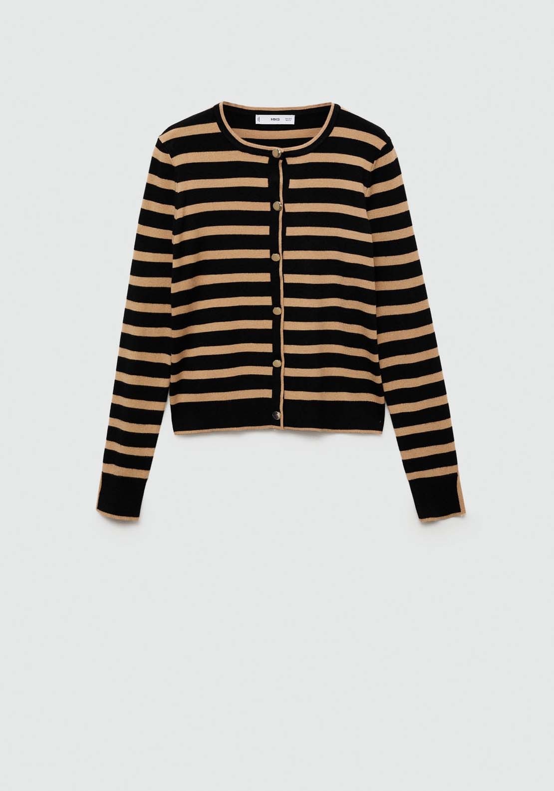 Mango Button knit cardigan - Medium Brown 7 Shaws Department Stores