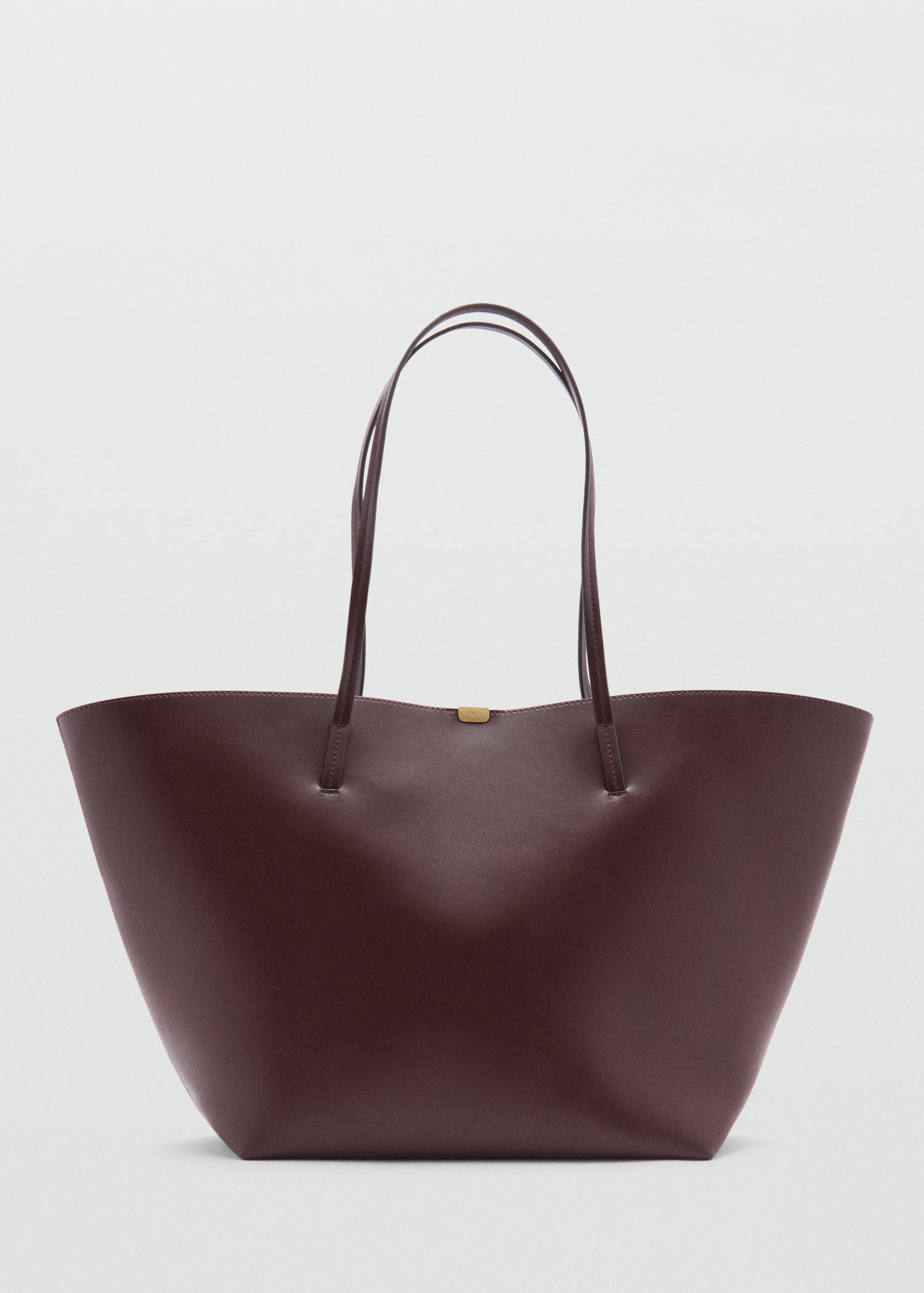 Mango Metal detail shopper bag - Brown 2 Shaws Department Stores