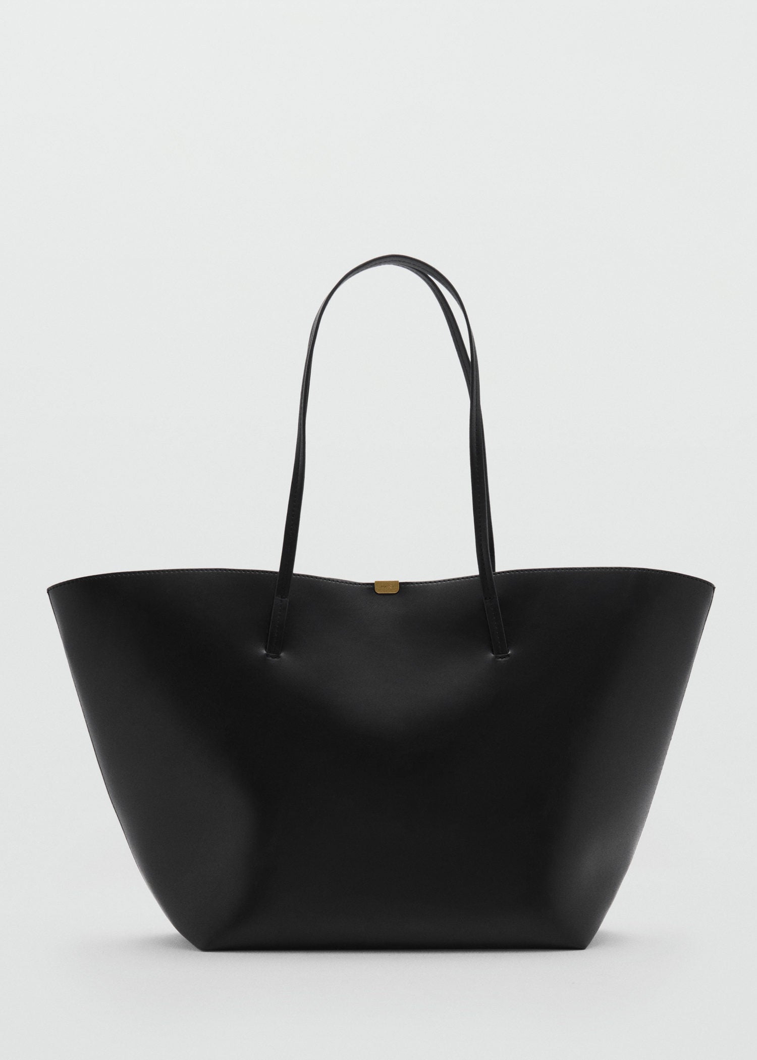 Mango Metal detail shopper bag - Black 2 Shaws Department Stores